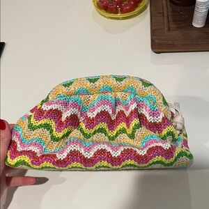 Colorful Zigzag Patterned Clutch